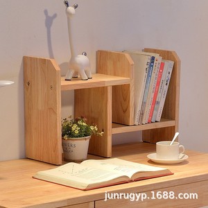Modern Minimalist Wooden <b>Desk</b> Storage <b>Shelf</b> 2 Tier Solid Wood Office Organizer For Home Student Study - Product Image 2