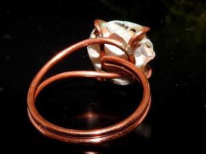 Australian Natural Opal Gemstone Ring with Copper Wire Wrapping Casual/Sporty Style Rough Shape Daily Wear <b>Wedding</b> One of Kind - Product Image 6