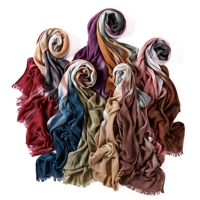 Hijabs en tissu rayonne, foulard à franges à trois couleurs, châle texturé froissé, doux, pour femmes musulmanes, voile modeste