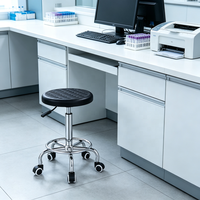 Vente d'usine respirant Pu moulé ESD antistatique chaise de laboratoire sans bras médecin soins infirmiers travail chaise pivotante pour laboratoire de salle blanche d'hôpital
