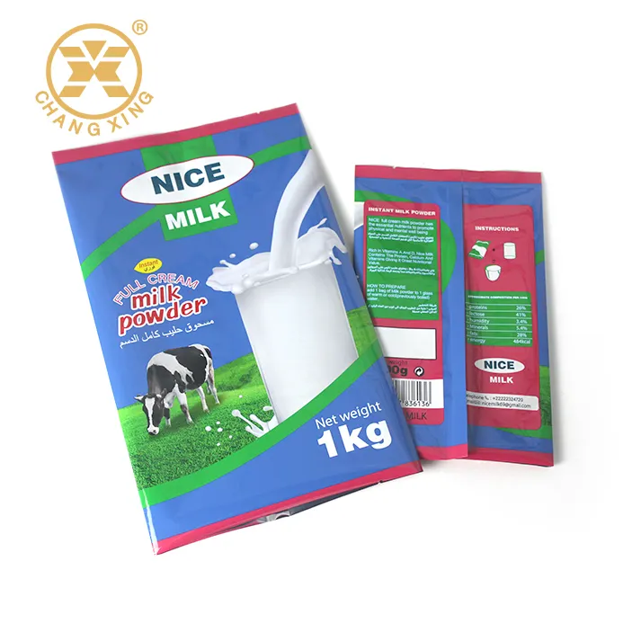 OEM مسحوق الحليب حقيبة التخزين ختم ختم التعبئة والتغليف مسحوق الحليب مسحوق حليب كامل الدسم أكياس 500g 1 كجم 25Kgs