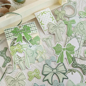 Lot de 40 autocollants en papier kraft blanc, série Bow Paradise, autocollants vintage pour journalisation - Product Image 3
