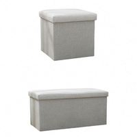 Pouf de rangement carré moderne pliable pour salon, avec bac de rangement intégré, design personnalisable, vente en gros