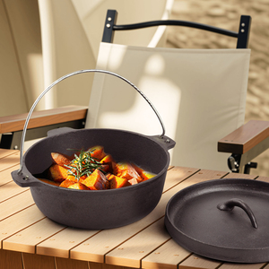 Olla de Hierro Fundido Antiadherente de 2QT para Acampar al Aire Libre, <span class=keywords><strong>Caldero</strong></span> Personalizado Precurado, Horno Holandés Negro, Apto para Gas e Inducción, Incluye Olla - Product Image 2