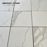 Carreaux de marbre Calacatta Gold en pierre naturelle Centurymosaic, blanc, 24x24 pouces, 610x610 mm, pour sol et mur de cuisine et salle de bain