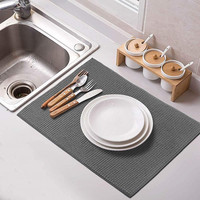 Tapis de séchage de vaisselle de cuisine à séchage rapide lavable en Machine absorbante en microfibre tapis de comptoir de cuisine résistant à la chaleur