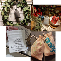 Sachets en toile de jute imitation personnalisés avec logo, petits sacs cadeaux en jute pour bijoux, bibelots, faveurs de mariage, emballage de sachets