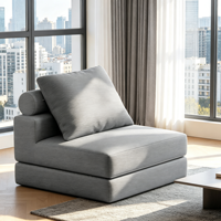 Canapé-lit sectionnel moderne compact avec matelas escamotable pour salon, chambre, appartement, chambre d'amis, maison