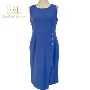 Vestido de Oficina para Mujer, Color Marrón a Cuadros, Estilo Turco Africano - Product Image 3