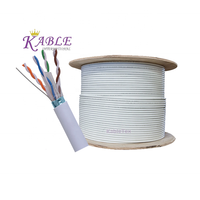 Kabel Ethernet CAT6A 23AWG 100% Terlindungi FTP Tembaga Murni Padat 305M/1000 Kaki Sesuai RoHS Kabel LAN