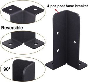 8 cái có thể điều chỉnh bài Neo chân đế Kit Heavy Duty gỗ hàng rào cơ sở Bracket Fit 1.5x1.52x22x44x4 bài viết - Product Image 6