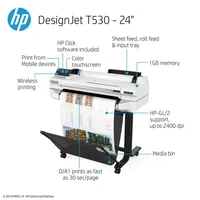 Stampante di Grande Formato HP DesignJet T530 T630 Ricondizionata, 24-36 Pollici, Formato A1 A0 con Plotter per Stampa Mobile