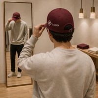 Casquette de baseball à 6 panneaux en tissu polyester/coton, design unisexe réglable, détail brodé à la main, style sportif décontracté