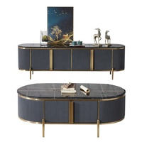 Table basse et support Tv en métal, ensemble de meuble de salon moderne en marbre, de haute qualité, 20 pièces