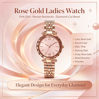 Montre à quartz simple de luxe pour femme, personnalisable ODM OEM, boîtier en alliage, bracelet en acier inoxydable, étanche 3ATM, mouvement japonais, style professionnel