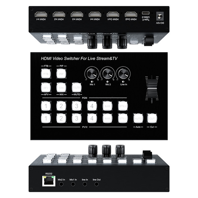 Multicamera Video Switcher with 4 x HDMI Inputs for live streaming