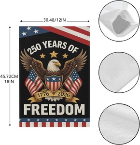 Bandera Patriótica de Jardín del 250 Aniversario de la Bandera Estadounidense 1776-2026-'250 Años de Libertad' con Águila Calva y Estrellas, de Poliéster de Doble Cara - Product Image 2