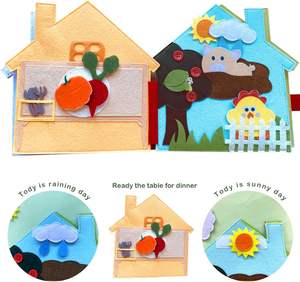 Factory Outlet Inteligencia emocional Fieltro Niño Busy Book Montessori Juguetes de viaje para el aprendizaje sensorial <span class=keywords><strong>del</strong></span> bebé - Product Image 3
