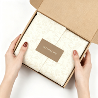 Étiquettes d'emballage cadeau en papier crépon biodégradable avec logo personnalisé pour vêtements, cosmétiques, chaussures, sous-vêtements, perruques