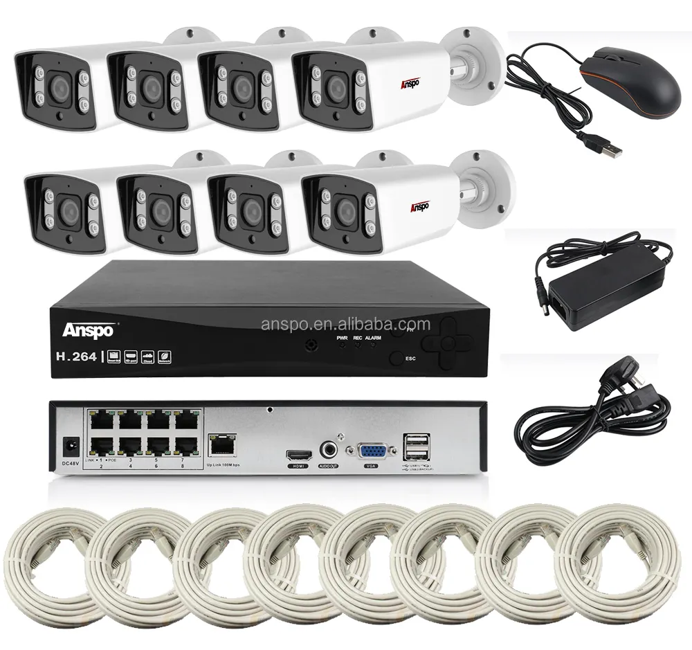 3MP AI CCTV camera set H.265 8CH POE NVR kit P2P remote monitoring 8 channel Face recognition security video surveillance system