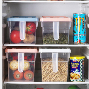 संभाल के साथ प्लास्टिक पारदर्शी रेफ्रिजरेटर Crisper आयताकार घरेलू भंडारण बॉक्स - Product Image 5