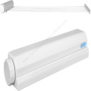 Vente en gros de séchoir à linge rétractable à 4 lignes avec cintre, fixation murale - Product Image 3