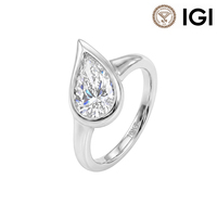 Bague pour femme RINNTIN LBR14 en or massif 18 carats avec diamant de laboratoire taille marquise et pierres multiples incrustées, bijoux fins