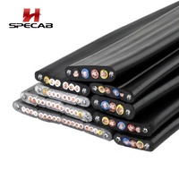 Câble festonné plat certifié CE, 4 conducteurs 2,5 mm² PVC/PUR avec câble en acier pour système de chariot de grue aérienne