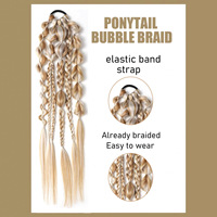 Queue de cheval tressée de style européen et américain pour femme, en cheveux synthétiques Remy, longue, avec dentelle française transparente, extension de queue de cheval, perruque