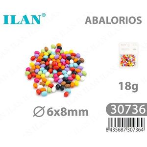 Perline Ovali Ilan 6x8mm Multicolore 18g per Creazione di Gioielli - Product Image 1