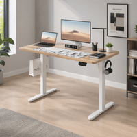 Bureau debout électrique avec plateau en deux parties 1200x300mm, hauteur réglable 740-1200mm, ergonomique, noir et blanc, pour bureau à domicile