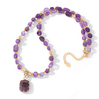 Colliers de bijoux fantaisie avec pendentifs, breloques et perles en pierres précieuses naturelles, cristaux de guérison