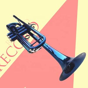 Trompeta de tubo de cobre, alta calidad, precio de fábrica, profesional, rojo, negro, azul, barato - Product Image 4