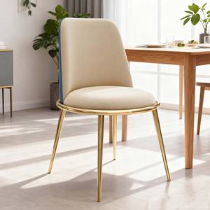 Vàng giọng bên ghế Nhung Màu Xanh bọc kim loại khung cổ điển ngả ghế ăn uống cho nhà ở cao cấp Nhà Hàng - Product Image 4