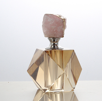 Mini-bouteilles modernes en verre cristal transparent pour huiles parfumées, décoration d'intérieur, avec bouchon en agate, artisanat en cristal