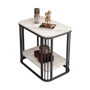 Minimalist Marble <b>Side</b> <b>Table</b> Square Double Layer Living Room Coffee <b>Table</b> Modern Design <b>High</b> End Decor - Product Image 4