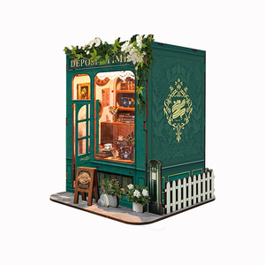Fermalibri in Legno Fai-da-Te, Modello in Miniatura di Casa di Campagna, Puzzle 3D, Regalo Ecologico, Decorazione per Casa e Scrivania - Product Image 5