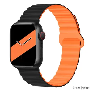 Bracelet de montre Zonesin pour Apple Watch Series 3/Ultra 3/SE 3 Deuxième Génération, en silicone bicolore avec fermoir magnétique - Product Image 3