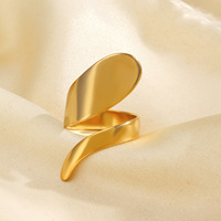 18 Karat Ring breite Seite vergoldet versilbert Edelstahl geometrische Unregelmäßigkeit Ring Frauen