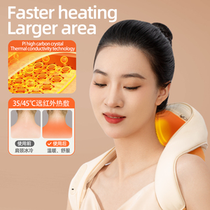 Masajeador de cuello y hombros eléctrico inteligente Shiatsu de vibración portátil para masajeador de cuerpo de cuello Camilla con calefacción - Product Image 6