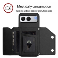 Pour OnePlus Nord 4 Skin Feel Four Card Slots Phone Case avec dragonne