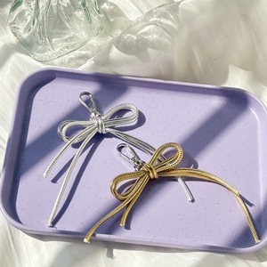 PUレザー シンプル ロープ結び 蝶結び キーリング バッグチャーム かわいい 車のキーホルダー - Product Image 5