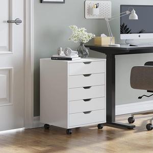 Gabinete de fábrica china Gabinete de almacenamiento blanco de madera <span class=keywords><strong>con</strong></span> <span class=keywords><strong>ruedas</strong></span> giratorias <span class=keywords><strong>Cajonera</strong></span> para sala de estar - Product Image 3