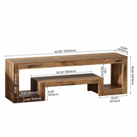 Meuble TV moderne en bois massif de style européen avec étagère pour décodeur et table basse flottante pour salon