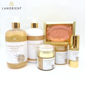 New Private Label Luxury organic brightening cream Anti-acne 24k Gold Collagen Retinol skin care set