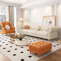 Amerikanisches Ecksofa mit Drei Sitzen, Modulares Retro-Wohnzimmermöbel-Set für Villen