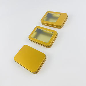 Boîte à thé en métal rectangulaire en PVC transparent sur mesure en gros, boîte cadeau en métal, boîte d'emballage en métal avec fenêtre - Product Image 5