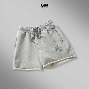 กางเกงขาสั้นออกกำลังกายสำหรับผู้ชายกางเกงขาสั้นผ้าเฟรนช์เทอร์รี่ใส่ไปยิมสำหรับผู้ชายวินเทจออกแบบโลโก้ได้ตามต้องการ - Product Image 2