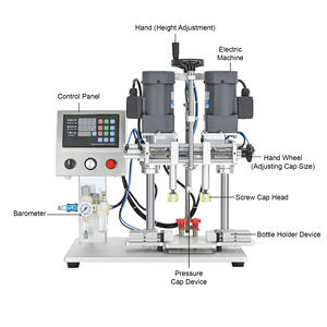 Machine de vissage et de capsulage semi-automatique électrique de bureau à 4 roues pour bouteilles en plastique, verre, canettes et bocaux, modèle 4 - Product Image 6