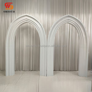 SMOOTH Birthday Party Baby Shower Decorative White Iron Stand <b>Frame</b> Curved Wedding <b>Arch</b> Backdrop - Product Image 4